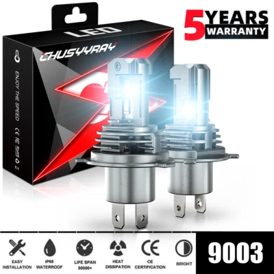 2-Sides 9003 HB2 H4 LED Headlight Bulbs Kit For Toyota Yaris Hatchback 2004-2021 - Image 1 of 4
