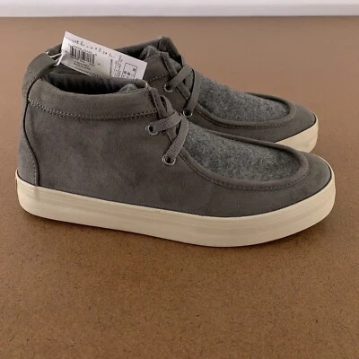 Old Navy Boys Shoe Size 5 Gray High-Top Faux-Suede Elastic-Lace Sneakers NWT - Imagem 1 de 4