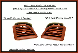 2008-2012 Chevrolet Malibu LTZ Brick Red Dash RH & LH Outer AC Vents - Foto 1 di 2