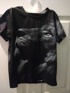 Funnycokid Boy's Childs Black Lion print t-shirt New sz Small - Picture 1 of 5