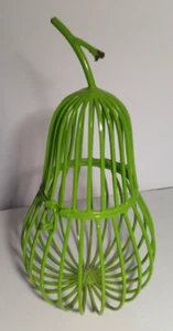 Pear Green Metal Birdcage Clasped Fruit Basket - Picture 1 of 7