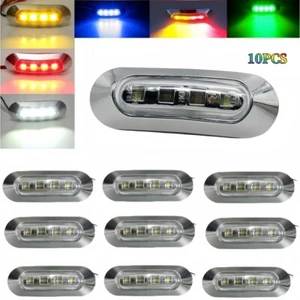 10X Amber LED Trailer Truck Side Marker Lights 4LED Clearance RV 12V-24V - Picture 1 of 19