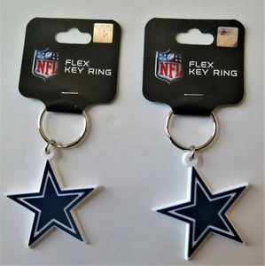 TWO (2) DALLAS COWBOYS, FLEXIBLE KEY RINGS FROM WINCRAFT - Picture 1 of 2