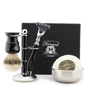 Shaving Set with Silvertip Brush for Men Complete 5 Pcs Grooming Set for men - Picture 1 of 1