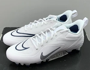 DS Nike Alpha Huarache 8 Pro sz10 LAX Lacrosse Cleat White/Navy CW4439 101 - Picture 1 of 6
