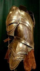 Medieval LOTR Elven Armor Cuirass & Pauldrons Bracers & Tassats Costume Jacket - Picture 1 of 3