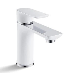 Bathroom Sink Basin Mixer Tap Brass White Chrome Spout Vanity Flick Faucet WELS - Picture 1 of 8