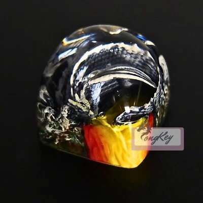 Sleeping Grey Dragon - Handpainted Artisan Resin Keycap for Mechanical Keyboard - Image 1 of 4