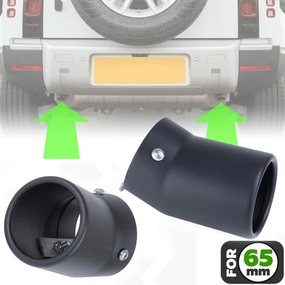 2x Tubo de escape punta de escape cerámica negro mate inoxidable para Land Rover nuevo Defender Foto 1 de 4