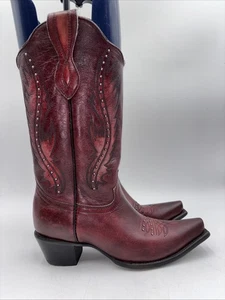 Circle G Western Boots Womens Embroidery Studs Snip Toe Red Size 10 M - Picture 1 of 7