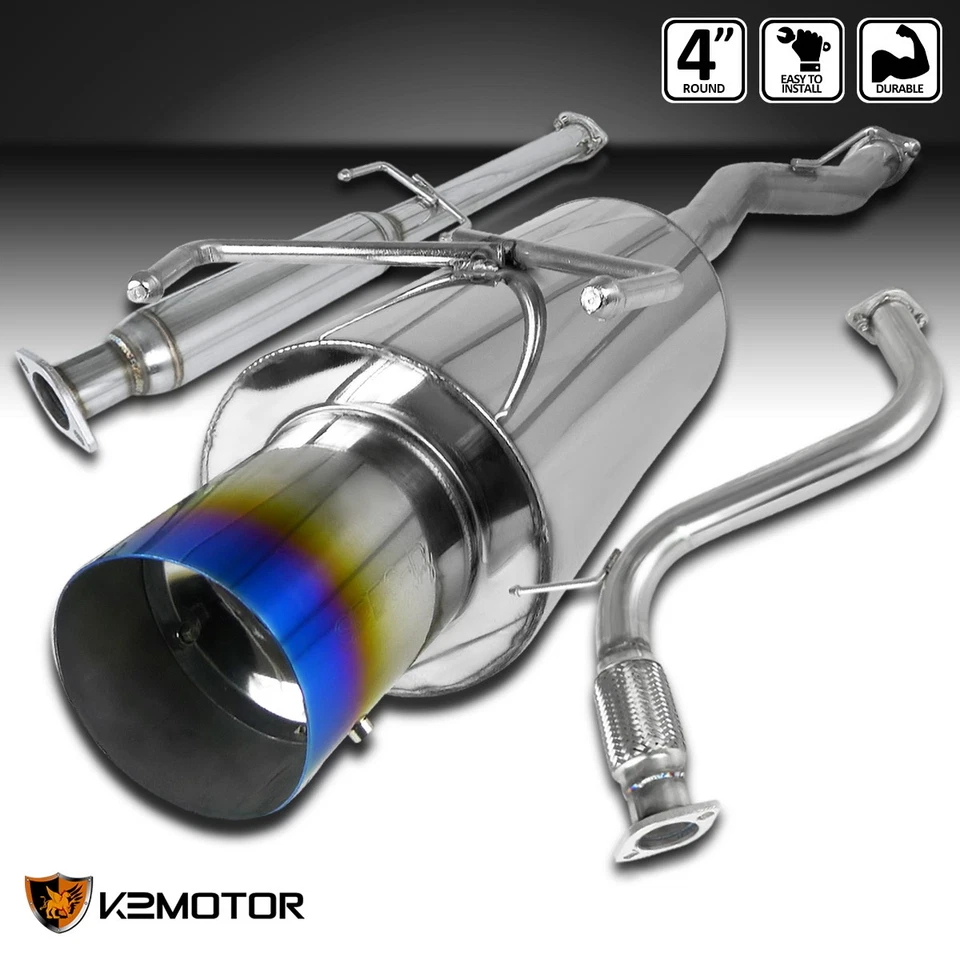 Fits 1994-1997 Honda Accord Muffler Exhaust Catback System w/ 4" Burnt Tip 94-97 — 第 1/4 张图片