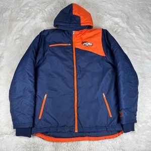 NFL Team Apparel Size Large (14-16) Denver Broncos Coat Jacket Blue Orange Youth - Picture 1 of 10