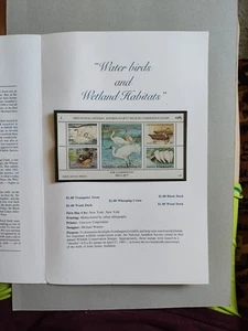 1985 Wildlife Conservation 5 Stamps Sheet Folder MNH , Water Birds - Picture 1 of 4