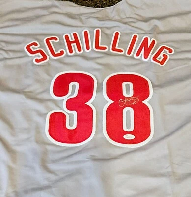 Curt Schilling MLB Philadelphia Phillies Signed Jersey w/ JSA coa - Image 1 of 4