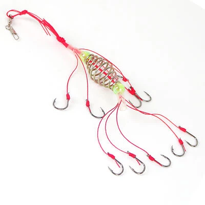 Futterkorb-Feeder Angelköder Futterspirale 10 Vorfach-Haken Karpfen (Feeder02) - Bild 1 von 3