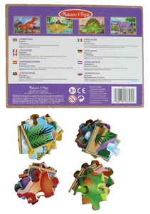 Melissa & Doug 4er Set bunte 12 Stück Holz Dinosaurier Puzzle Alter 3+ - Bild 1 von 3