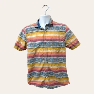 Bar III Mens Short Sleeve Button Casual Multicolor Aztec Summer Southwest Shirt - Picture 1 of 8