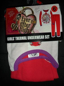 Ever After High Girls Thermal Underwear Set Red and White Size: 6 New in Package - Picture 1 of 5