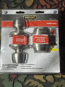 Manopola ingresso Brandywine Defiant e catenaccio doppio cilindro acciaio inox - Foto 1 di 3
