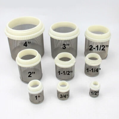 1/2" 3/4" 1" 2" 4" Stainless Steel Male Thread Mesh Filters Water Pipe Strainer - Image 1 of 4