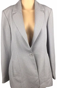 Blazer mit Rautengittermuster Damen Größe 10P Grau Karriere Business - Bild 1 von 9