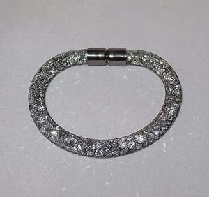 Black Made wit Swarovski Element Stardust Crysta Bracelet Choker Magnetic Clasp - Picture 1 of 5