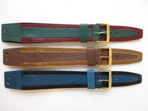 Open End Konvolut 3 Vintage zweifarbig 18 mm Leder Uhrenarmbänder Armbänder - Bild 1 von 3