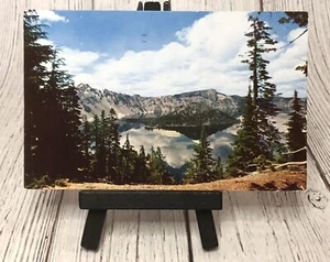 Cloud Reflections Crater Lake National Park Wizard Island Oregon Postcard - Picture 1 of 4