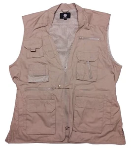 ROTHCHO Men's Utility Hunting Fishing Hiking Safari Photo Vest Beige Large L - Picture 1 of 6