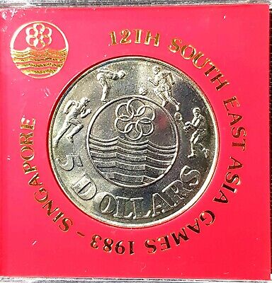 1983 Singapore 5 Dollars 12th SEA Games Comm'tive Coin Ø38mm(+FREE1 Coin)#17894 • 30€