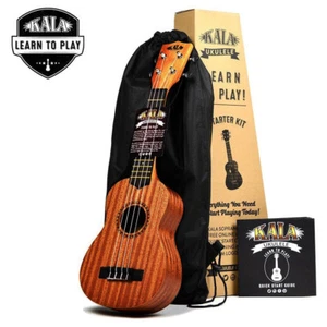 **KALA MAHOGANY LEARN TO PLAY STARTER PACK W/BAG, FREE ONLINE LESSONS & TUNER**  - Picture 1 of 3