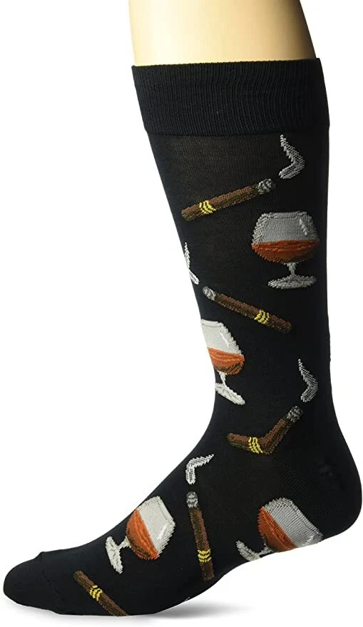 Calcetines Hotsox para hombre de coñac y cigarros, negros, 1 par, zapatos para hombre talla 6-12,5 Foto 1 de 1