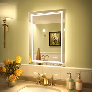Espejos retrovisores de tocador de pared iluminados LED para baño de 3 tamaños con luces IP65 grandes - Imagen 1 de 31