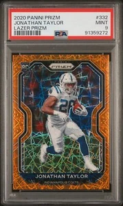 Panini Prizm Jonathan Taylor #332 2020 Lazer Prizm Orange Rookie RC PSA 9 - Imagen 1 de 2