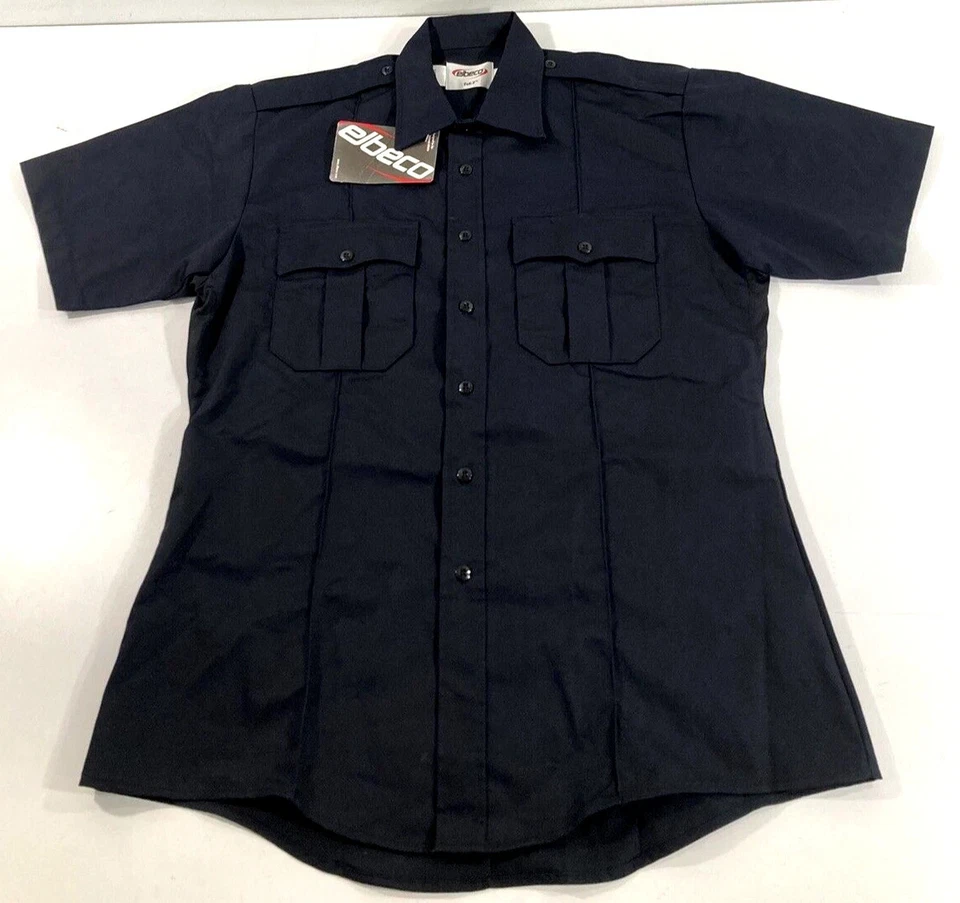 Small ELBECO MENS G934 TEK3 S/S POLY/COTTON TWILL SHIRT MIDNIGHT NAVY