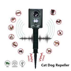 Ultrasonic Solar Cat Dog Repellent Fox Pest Scarer Deterrent Repeller Gard HO - Picture 1 of 12