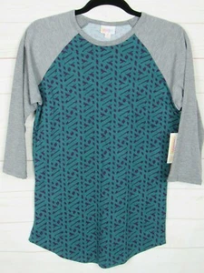 Lularoe Women's Randy Green & Purple with Gray Sleeves Top Size XS NWT - Picture 1 of 3