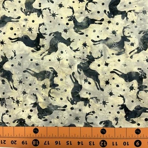 Artisan Batik Fabric | Winter Wonderland Reindeer Beige | Robert Kaufman YARD - Picture 1 of 1