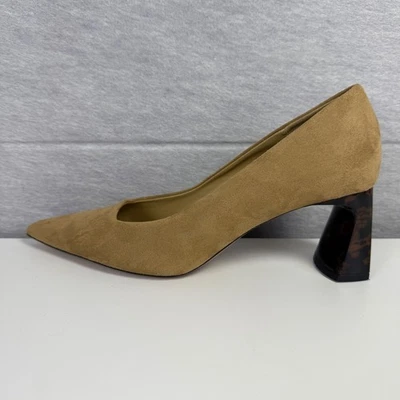 Zapatos de salón ZARA de gamuza tostada con punta de tortuga de tacón bloque para mujer talla 38/7,5 Foto 1 de 4