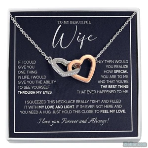 Collana A Mia Moglie da Marito, Gioielli Anima Compatta Regalo Compleanno per Moglie Amante - Foto 1 di 8