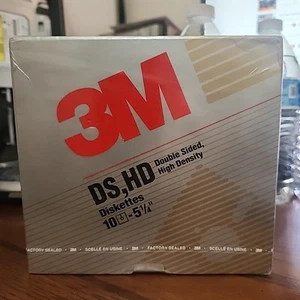 3M 5.25" Inch DS, HD Double Sided High Density Floppy Diskettes 10-Pack SEALED! - Photo 1/2
