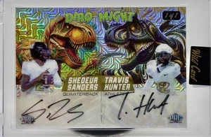 1/1 2024 Dual Auto Dino-Might T-Rex Shedeur Sanders & Travis Hunter DMDA-SSTH - Picture 1 of 2