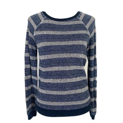 Sudadera para mujer O’Neill Top azul a rayas algodón playa surf pulóver talla pequeña Foto 1 de 4