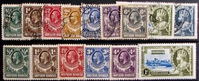1925-35 NORTHERN RHODESIA #1-19: F/VF Mint/Used KGV lot of 15 - Image 1 of 2
