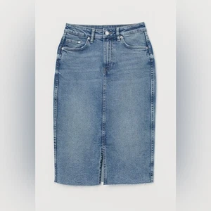 &Denim H&M Women’s Denim Midi Skirt in Blue Size 4 - Picture 1 of 10