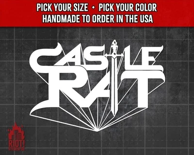 Calcomanía de metal Castle Rat para autos, camiones, computadoras portátiles, Fantasy Doom Foto 1 de 4