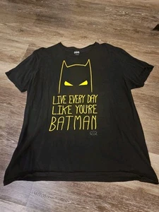 DC Comics Batman Men's Black XL T Shirt “Live Everyday Like Your Batman” - Picture 1 of 3