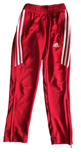 Adidas Climacool Track Pants Youth XS 7-8 Years Red Joggers Zip Pockets Sports - Picture 1 of 8