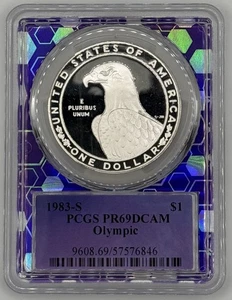 1983 S Olympic Dollar - PCGS PR 69 DCAM TraderBea Edition - Picture 1 of 2