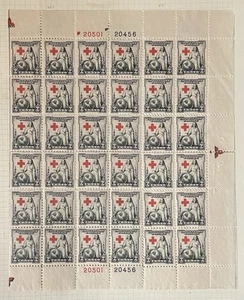 Scott #702, 2c Red Cross set of plate/position blocks, #'s 20456(B) & 20501(R) - Picture 1 of 1